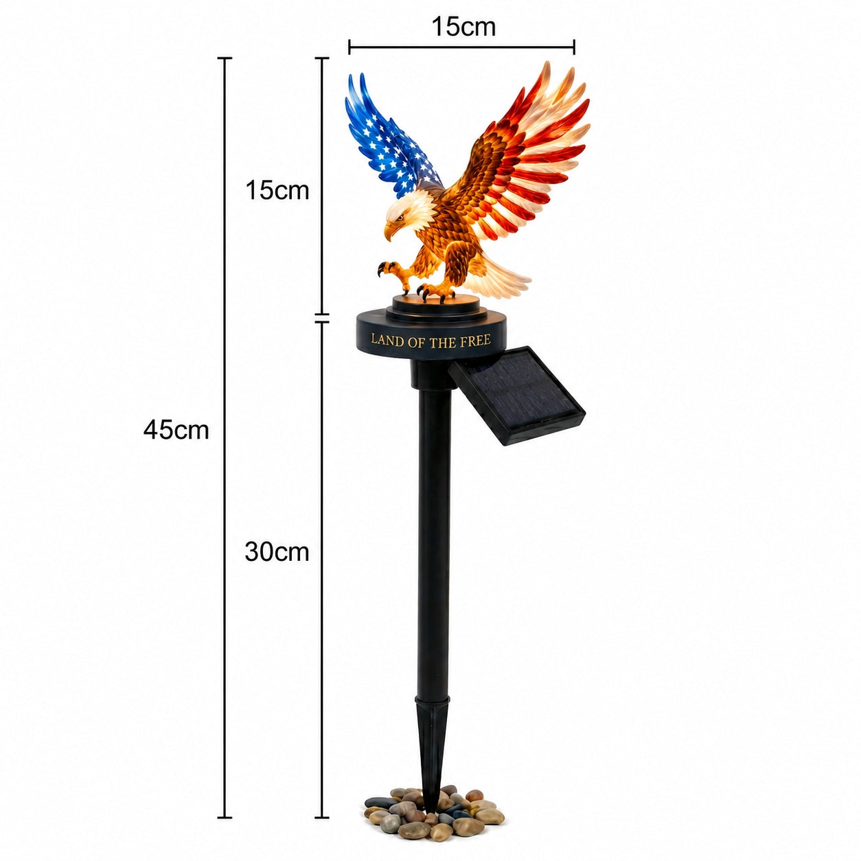Solar Eagle Garden Light – A Glowing Tribute to American Freedom