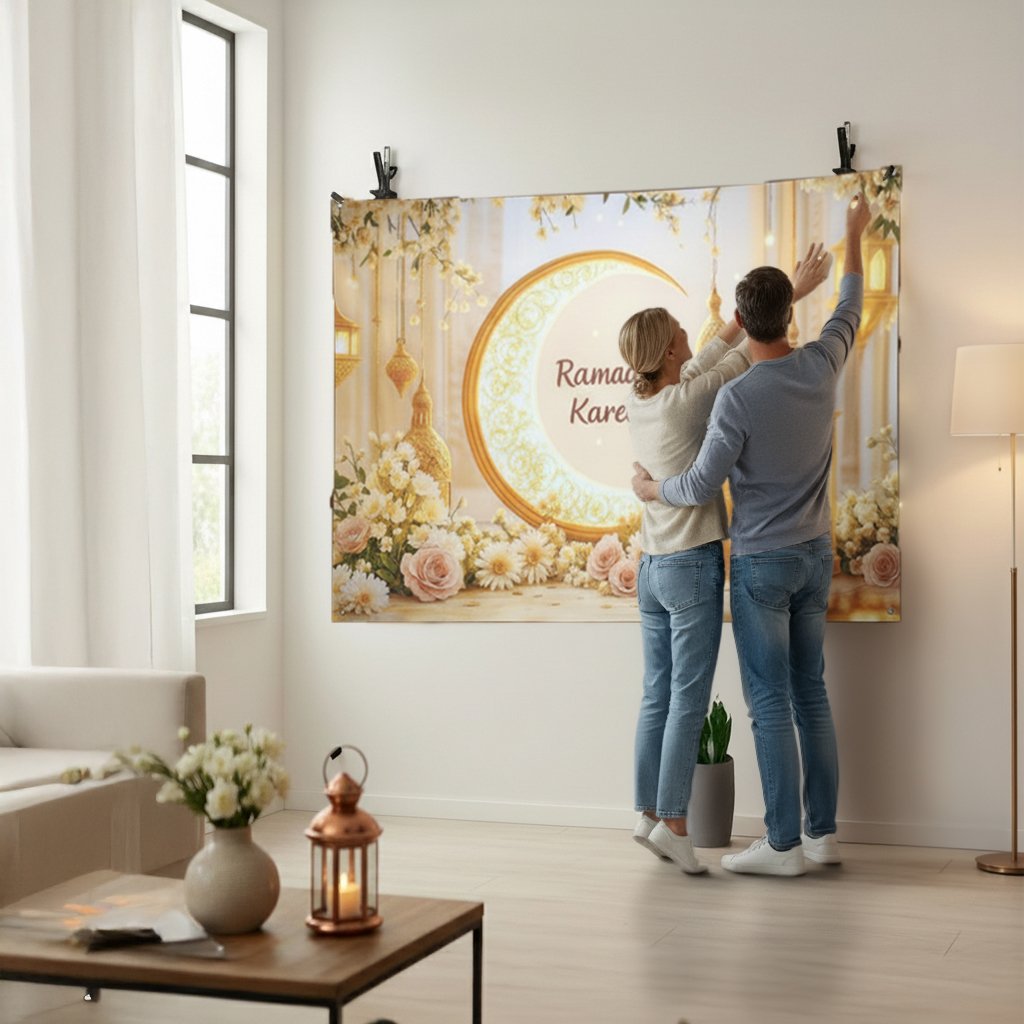 Large Ramadan Kareem Eid Wall Cloth Decor