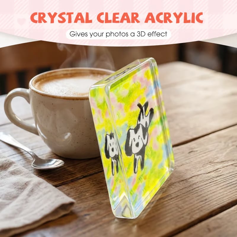 πβ10 Pack 2" x 2" Clear Acrylic DIY Fridge Magnet Set with Adhesive Backing β Square Magnetic Photo Frames with Stunning 3D Effect π