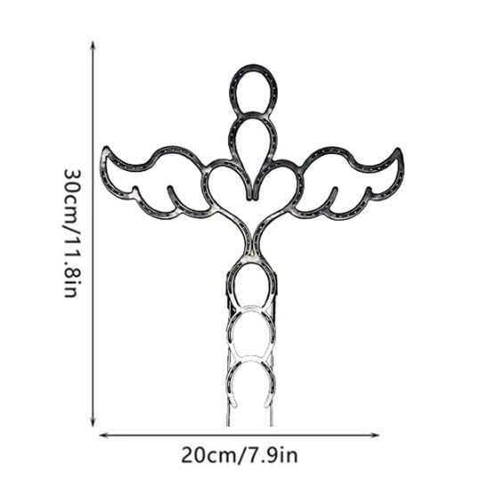 🔥Limited Edition! ✝️Handcrafted Angel Cross with Horseshoe And Heart for Garden Decoration