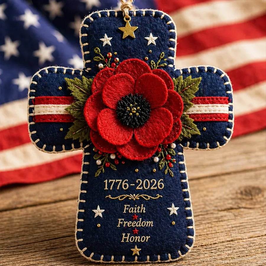 DIY Patriotic Poppy Cross Ornament Kit