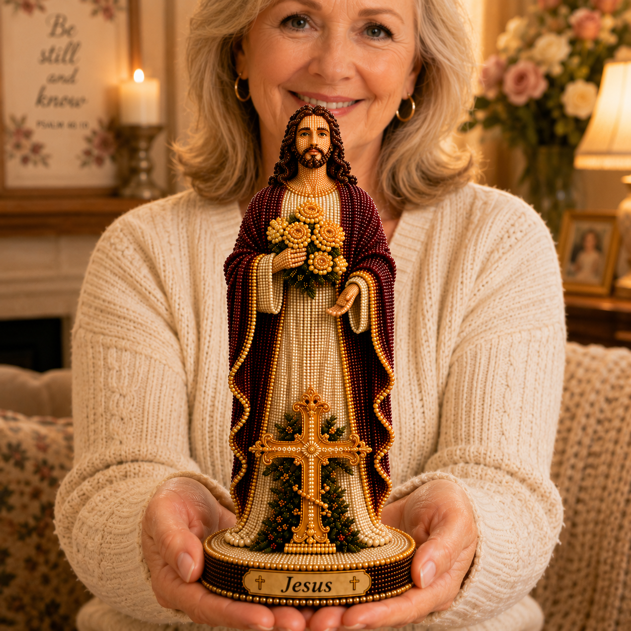 ✝️Sacred Jesus Statue 3D Beaded DIY Kit💕