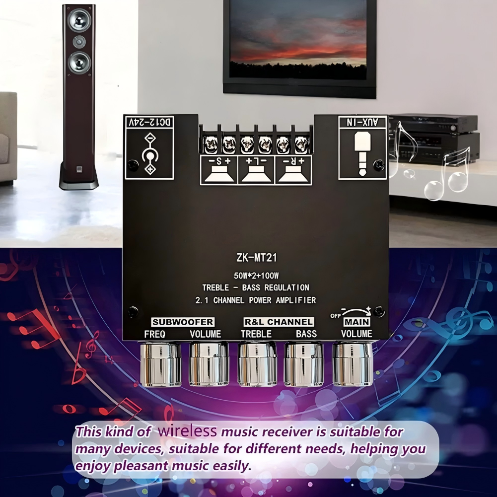 🔥 2.1 Channel Bluetooth Audio Receiver Power Amplifier Module🔊