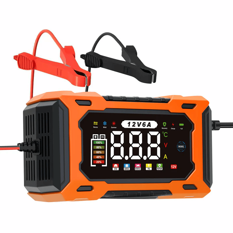 ⚡ 12V 6A Smart Car Battery Charger with Pulse Repair – Fast, Safe & Extend Battery Life 🚗🔋✨