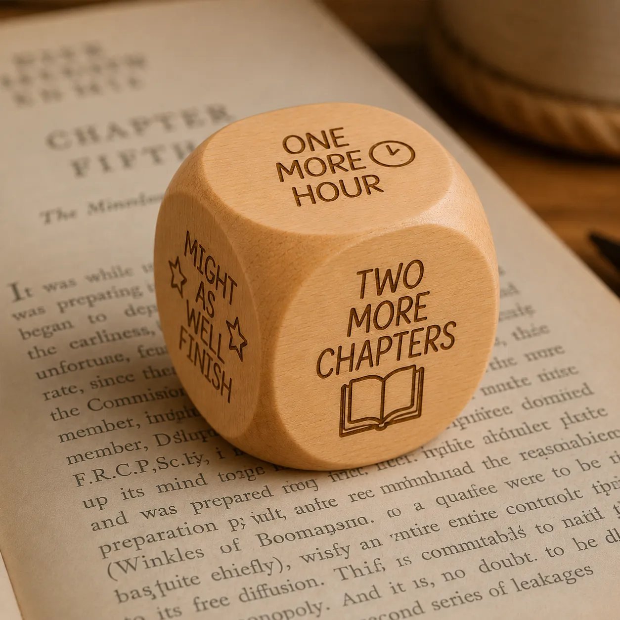 Wooden Reading Decision Dice