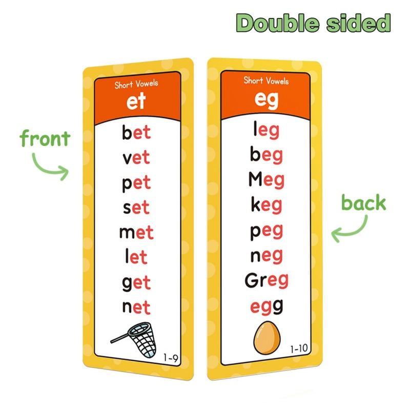 Phonics Word Cards 117 Sound Groups 900+ Rhyming Words Preschool English Discovery Joy