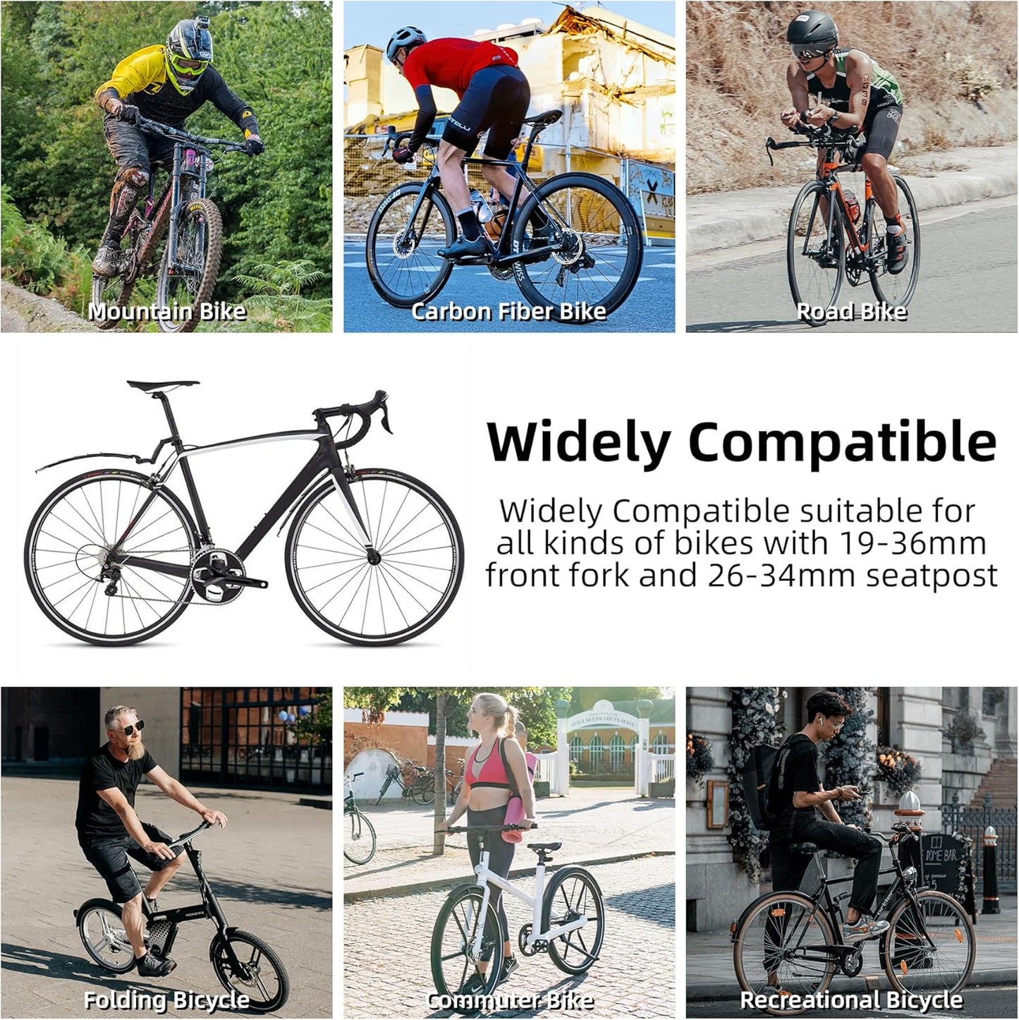 🚲Retractable Bike Mudguards - Adjustable Fender Set for MTB & Road Bikes - Instant Mud & Splash Protection