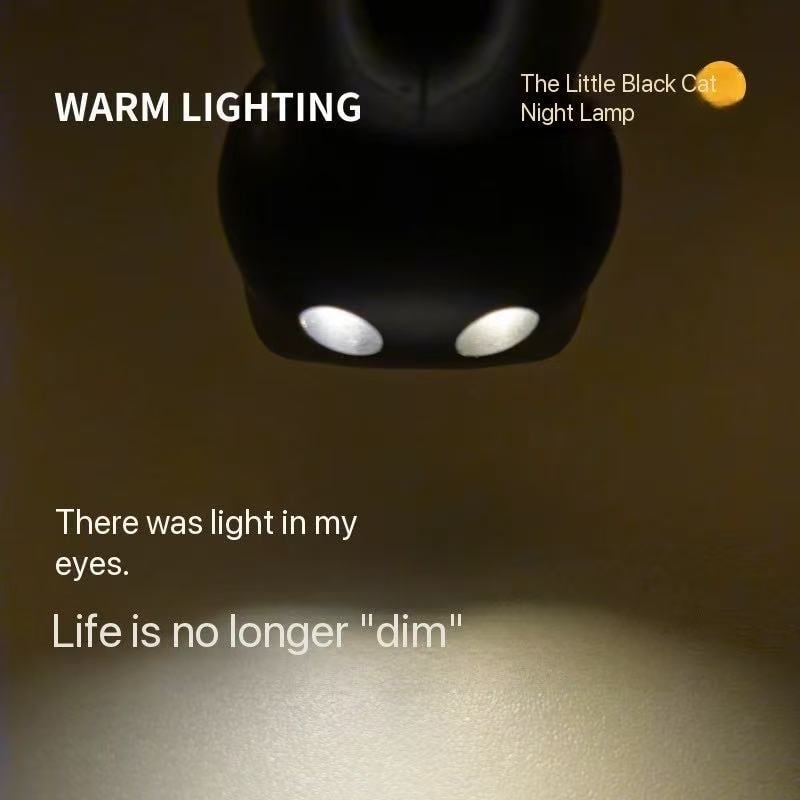 π Black Cat Night Light Keychain