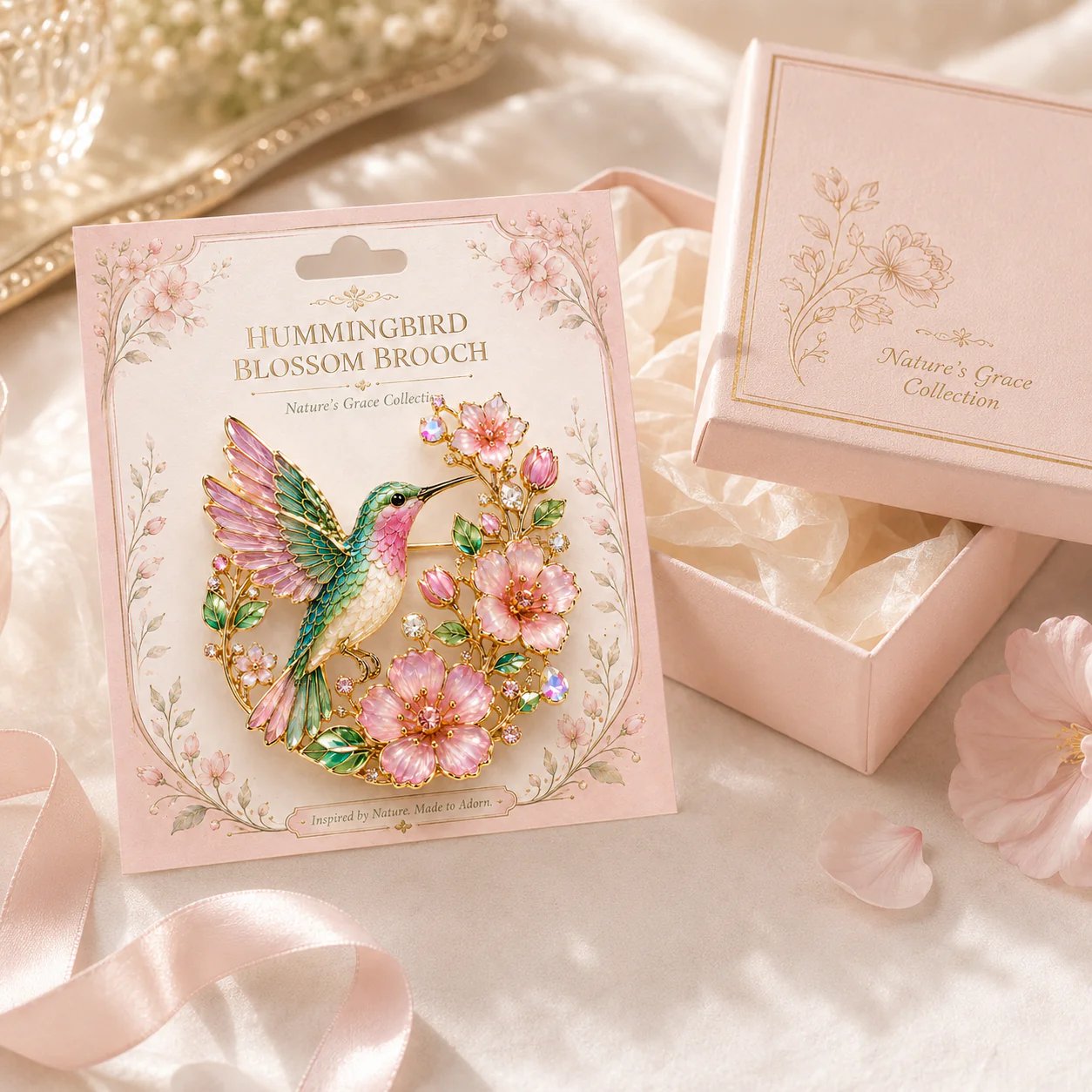 đ¸Limited Edition 2026 Hummingbird Blossom Brooch â Elegant Floral Bird Pin Jewelry Gift for Women