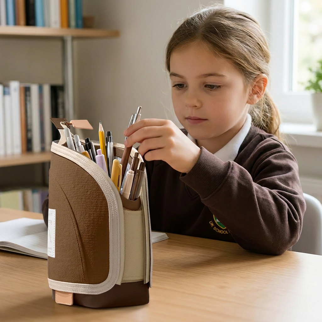 2-in-1 Pop-Up Pencil Case with Pen Holder – Space-Saving Desk Organizer