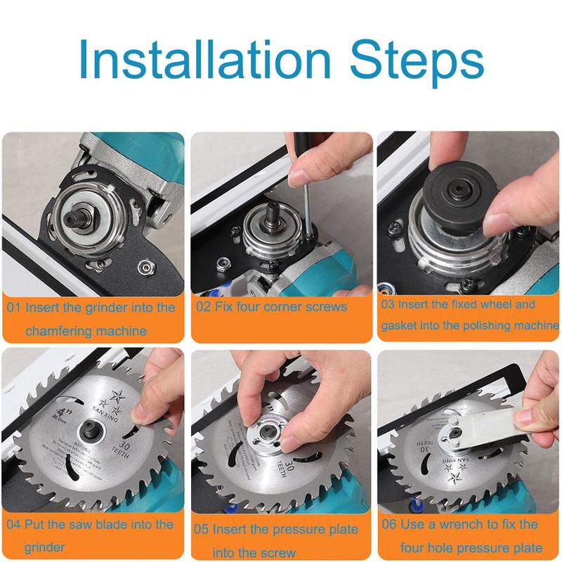 45-Degree Tile Chamfering Tool with Base Plate, Type 100 Angle Grinder Stand for 45° Tile Chamfer Cutting