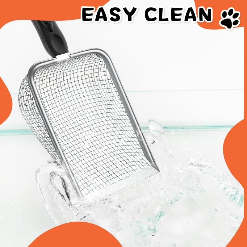 Premium Stainless Steel Mesh Cat Litter & Reptile Sand Scoop