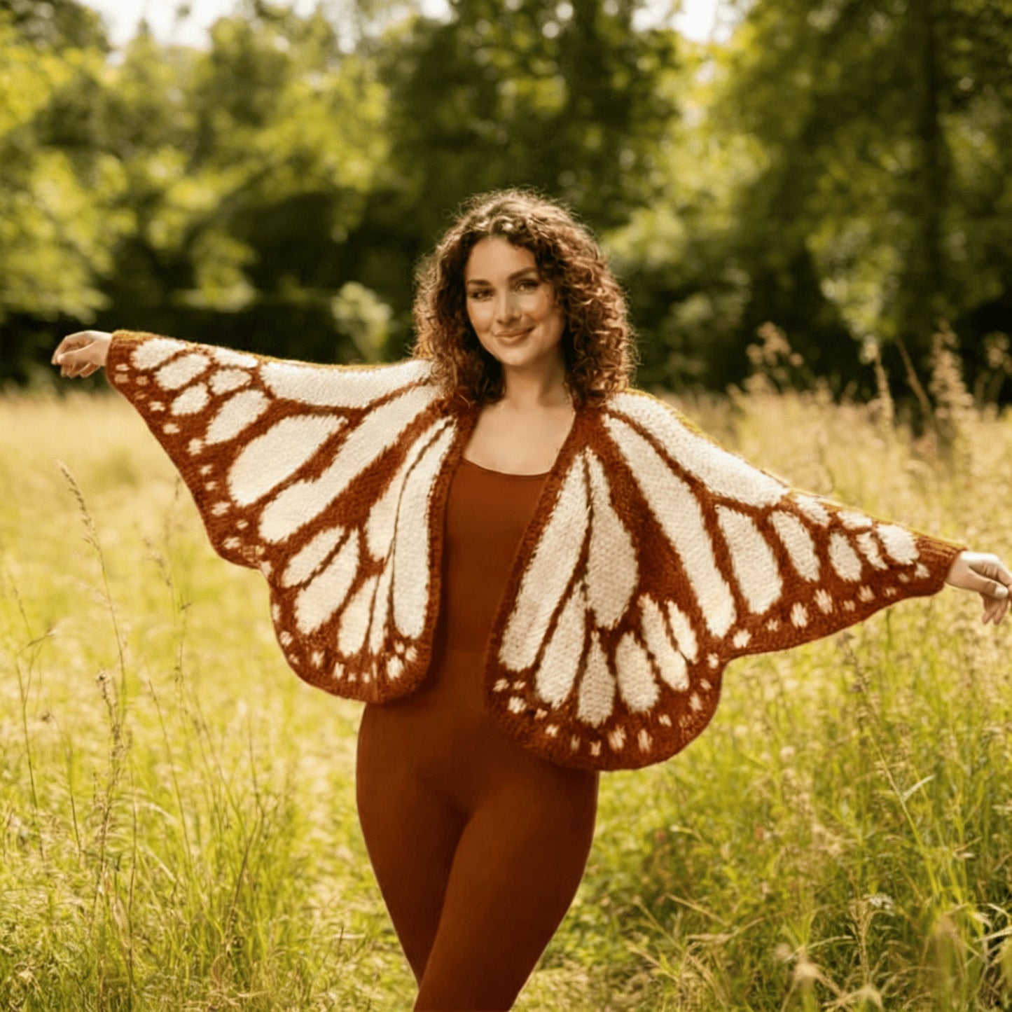 Monarch Butterfly Cardigan β Handcrafted Statement Piece π¦