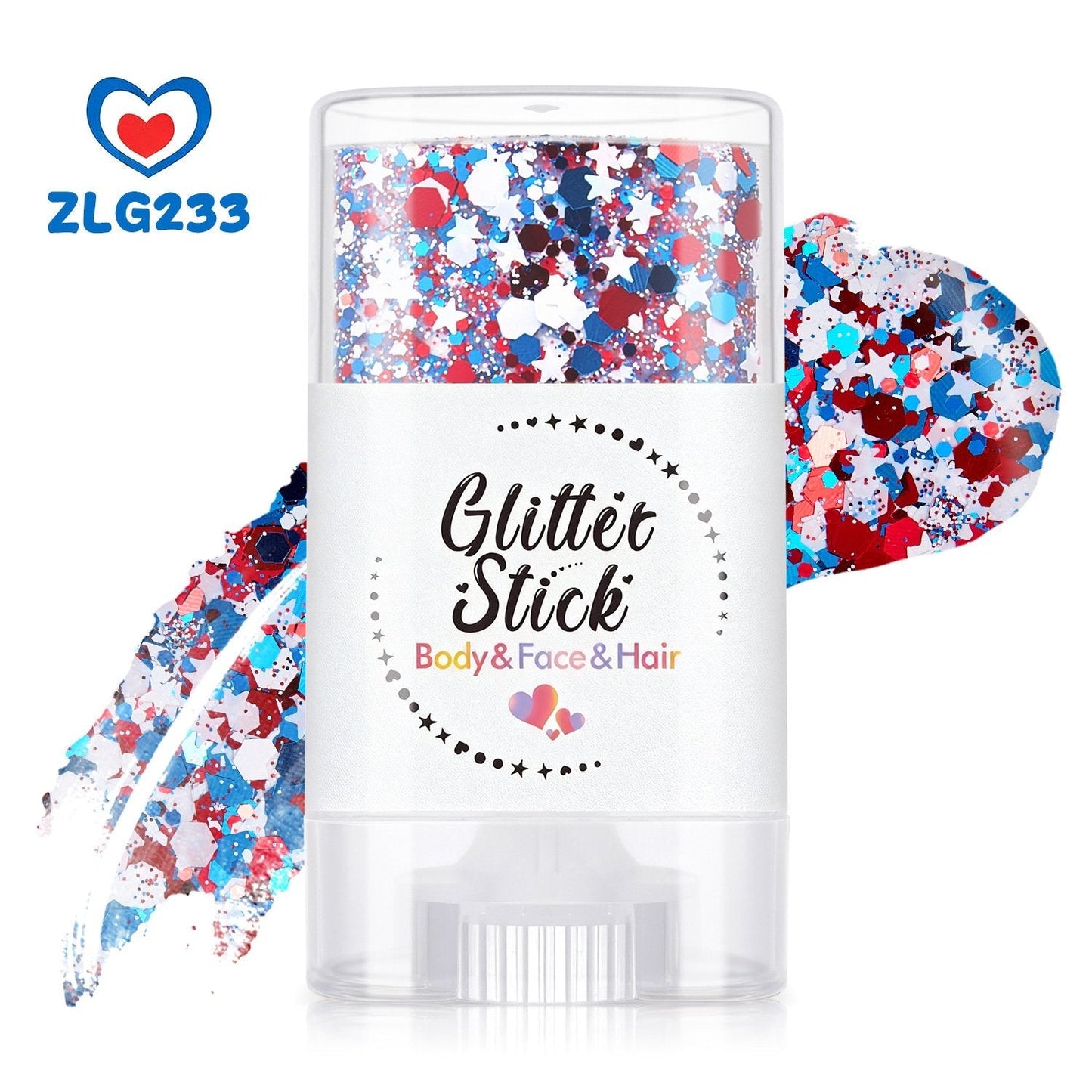 🔥🦅4th of July Glitter Stick✨🔔Red, White & Blue Body & Hair Sparkle