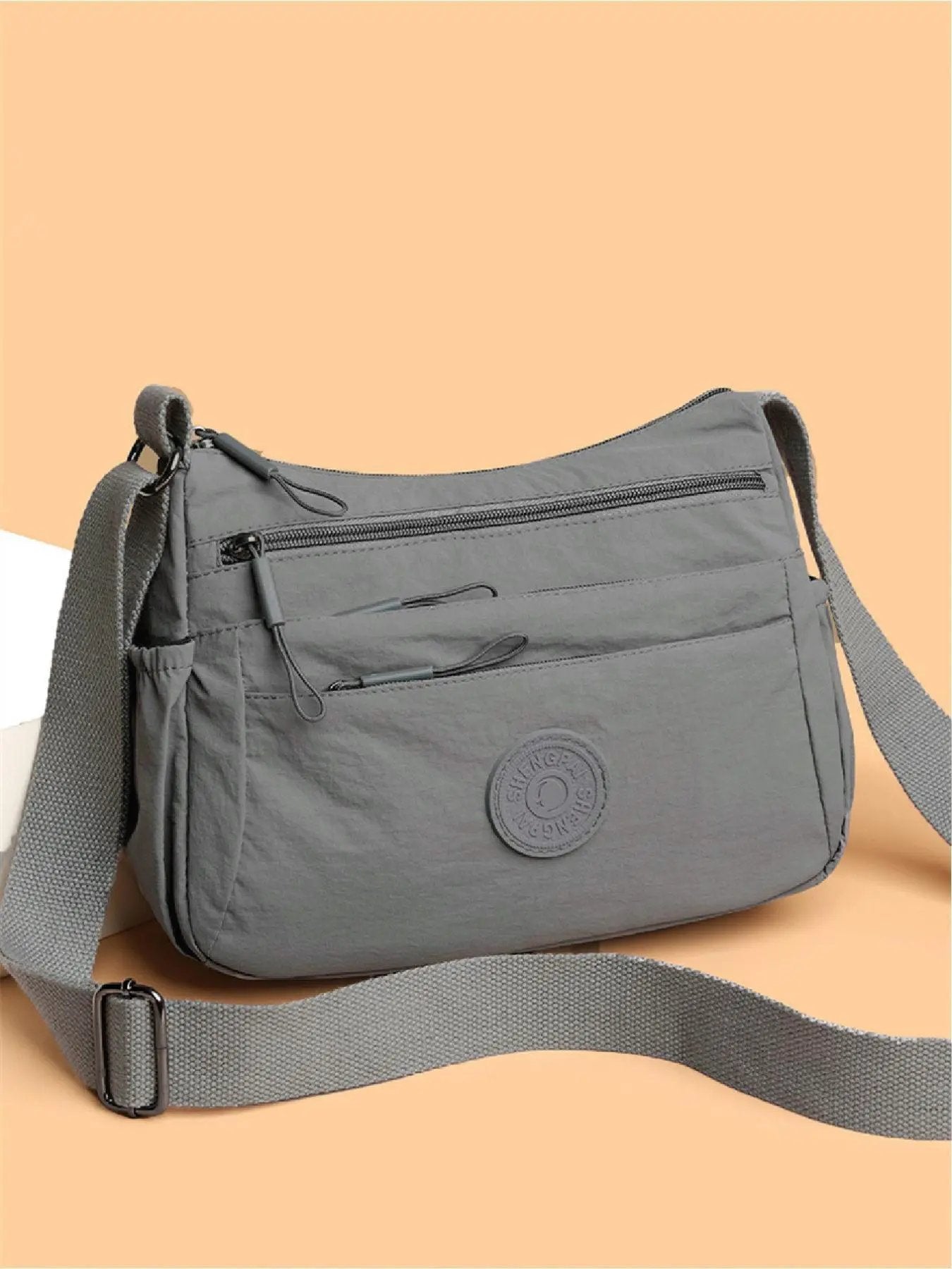 👜 💃 Women's Solid Color Fashionable Multi-pocket Zipper Crossbody Bag for Daily Use