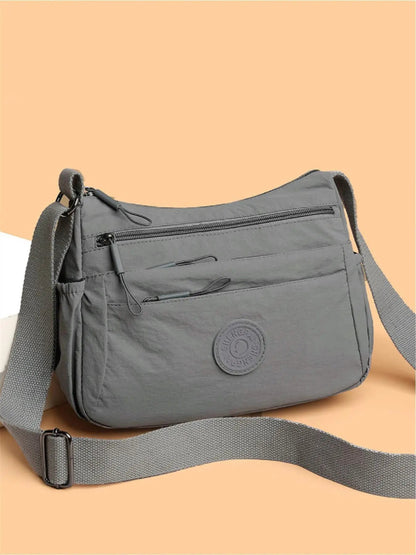 👜 💃 Women's Solid Color Fashionable Multi-pocket Zipper Crossbody Bag for Daily Use