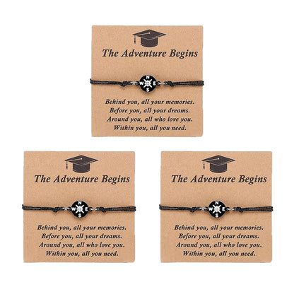 Graduation Compass Bracelet for Class of 2026 – Inspirational Gift for Her Him, High School College 8th Grade Graduate, Stainless Steel with Heartfelt Card & Graduation Cap Box