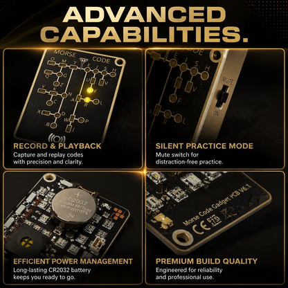 📟 Morse Code Trainer Card Pro (LED Edition)