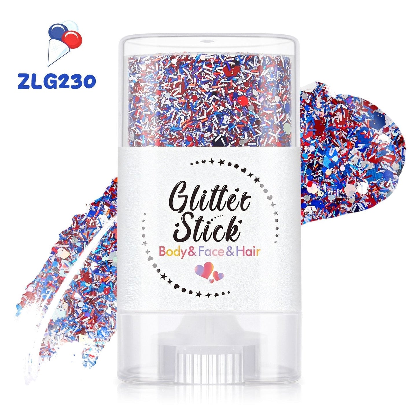 🔥🦅4th of July Glitter Stick✨🔔Red, White & Blue Body & Hair Sparkle
