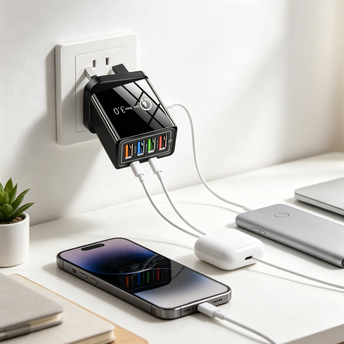 VIP ⚡️Secret to Faster Phone Performance⚡️Four-Port Travel Charger for Extended Phone Battery Life