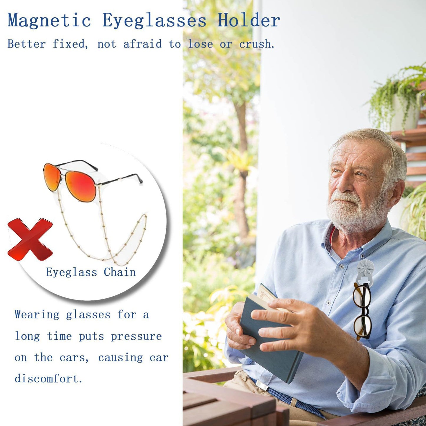 Magnetic Glasses Holder for Clothes