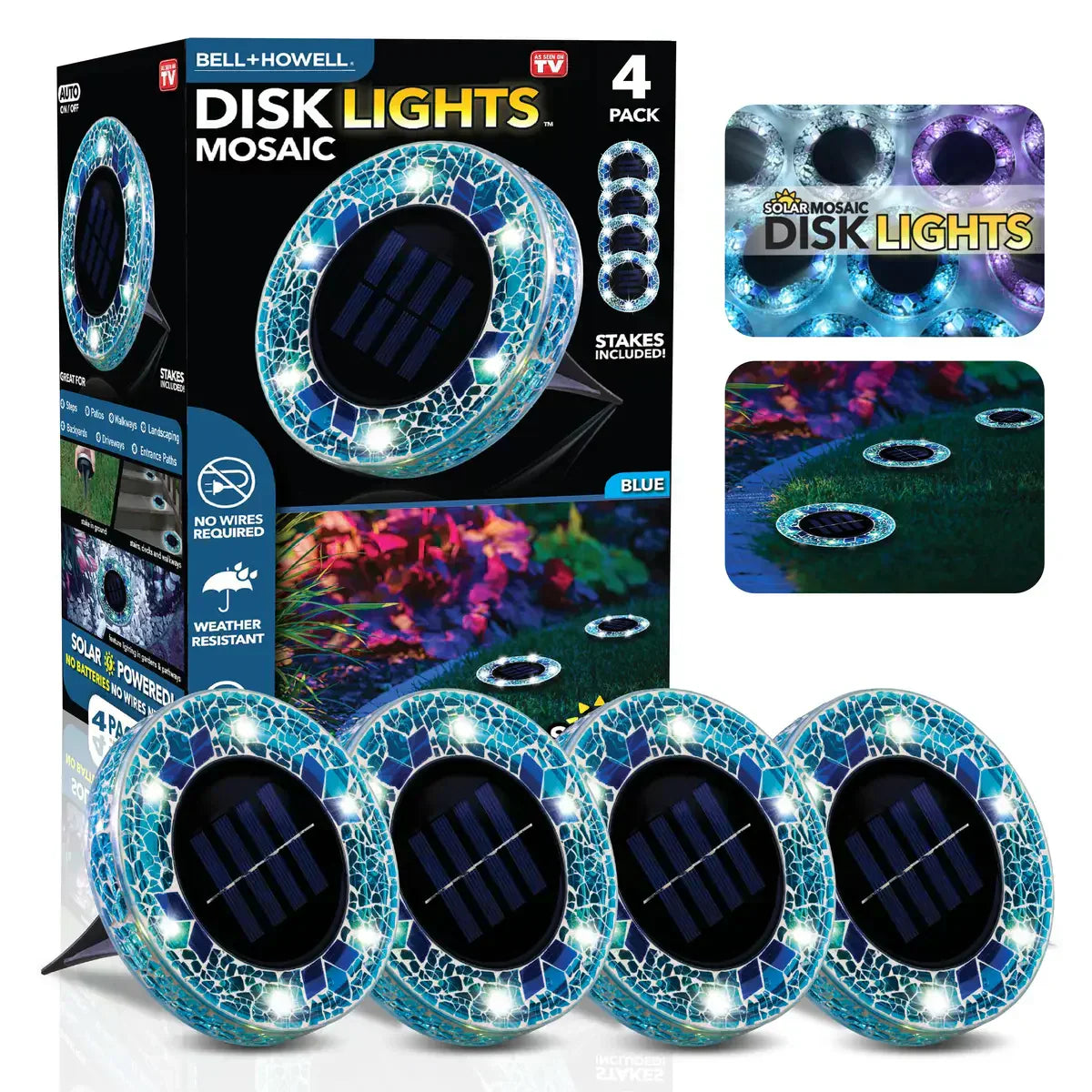 🛋️Solar Mosaic Lights – Waterproof LED Pathway Lights with Auto On/Off