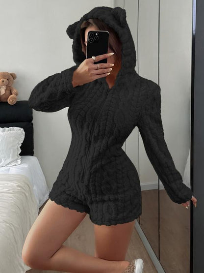 🧸Women's Cute Teddy Bear Embroidered Hooded Fleece Sweatshirt