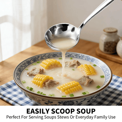 🍲 4/6 PCs Stainless Steel Soup Spoon Set