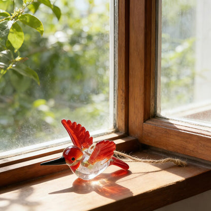 🕊️Hand Blown Glass Bird Ornament – Colorful Glass Bird Suncatcher