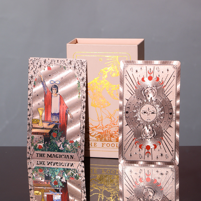 ✨ Witchy Cauldron Tarot Card Set – Rose Gold Accents, Complete Guide Book & Velvet Pouch 🎴📖