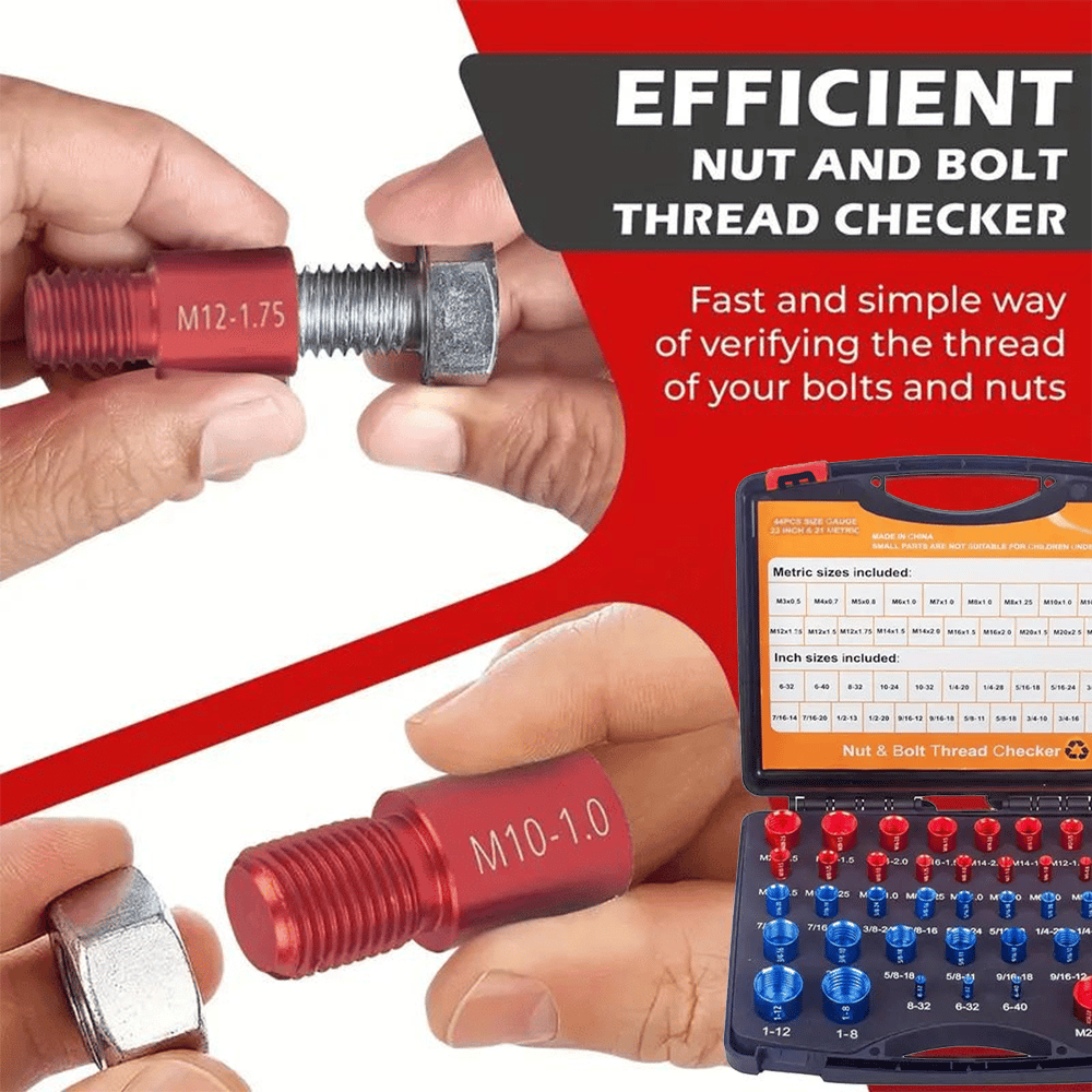 🔥44Pcs Alloy Nut and Bolt Thread Inspector
