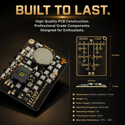 📟 Morse Code Trainer Card Pro (LED Edition)