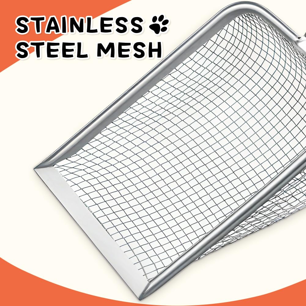 Premium Stainless Steel Mesh Cat Litter & Reptile Sand Scoop