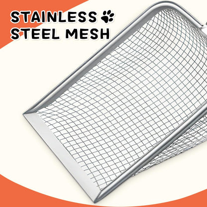 Premium Stainless Steel Mesh Cat Litter & Reptile Sand Scoop