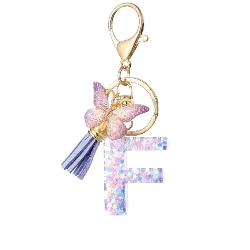 🔥Butterfly Letter Keychain Tassel Design Vibrant Durable Lightweight Gift(2 pcs)