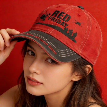 RED Friday Until They All Come Home Cap - Premium Embroidered Edition