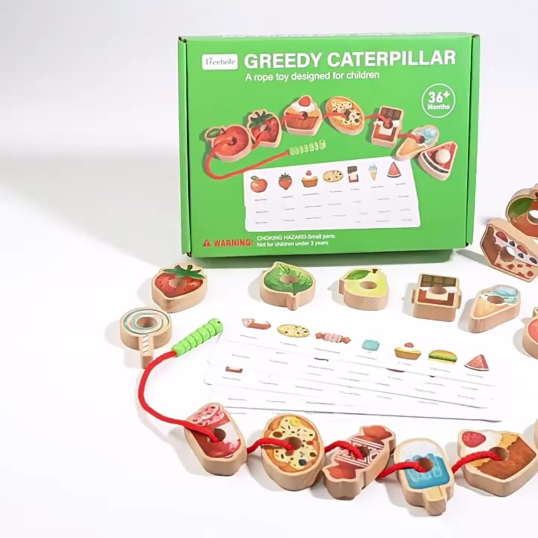 🧠 Wooden Caterpillar Lacing Game: The Montessori Focus & Logic Builder