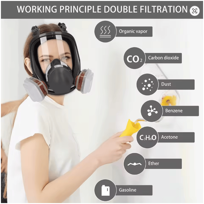 Full-face self-filtering respirator for protection against dust and toxic substances