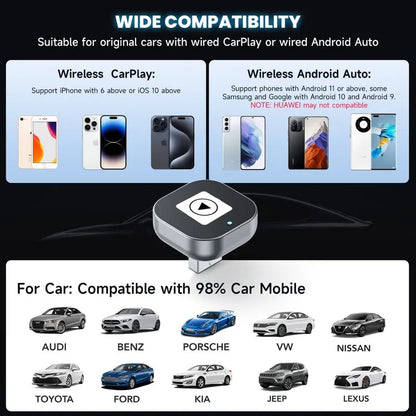 💥 Mini Wireless CarPlay/Android Auto Adapter