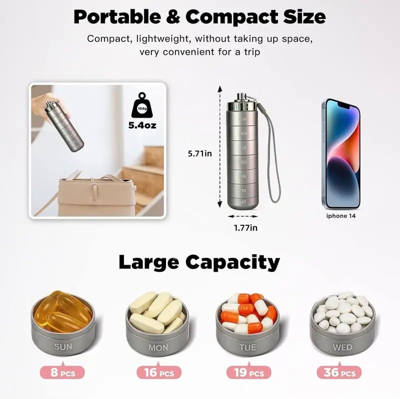 🔥Metal Travel Pill Organizer