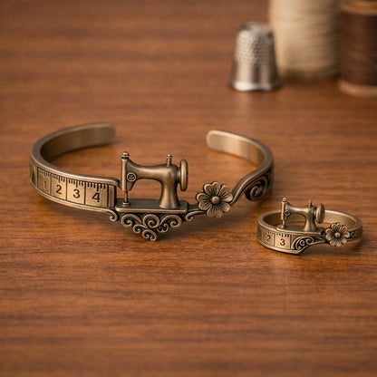 💖🎁2026 Mother's Day Gifts--Sewing Machine Bracelet & Ring Set🧵