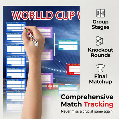 ⚽ 🏆 Ultimate 2026 Soccer Fan Wall Chart Kit – Group Stage & Knockout Posters (23.6” x 35.4”), Marker Pen & Mounting Strips Included