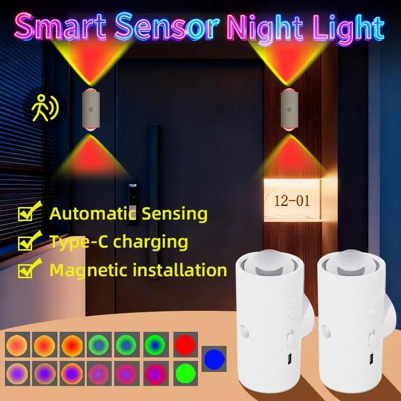 Smart Rechargeable LED Night Light  – RGB Gradient Ambient Lighting