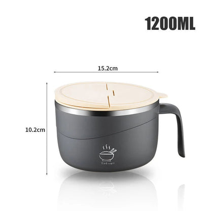 💕304 Stainless Steel Multi-Purpose Anti-Scald Large-Capacity Instant Noodle Bowl