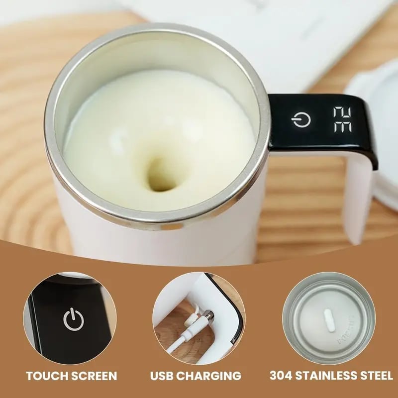 ✨Last Day 49% OFF - Electric coffee mug with a built-in LCD thermometer, perfect for brewing coffee, milk, cocoa, etc.