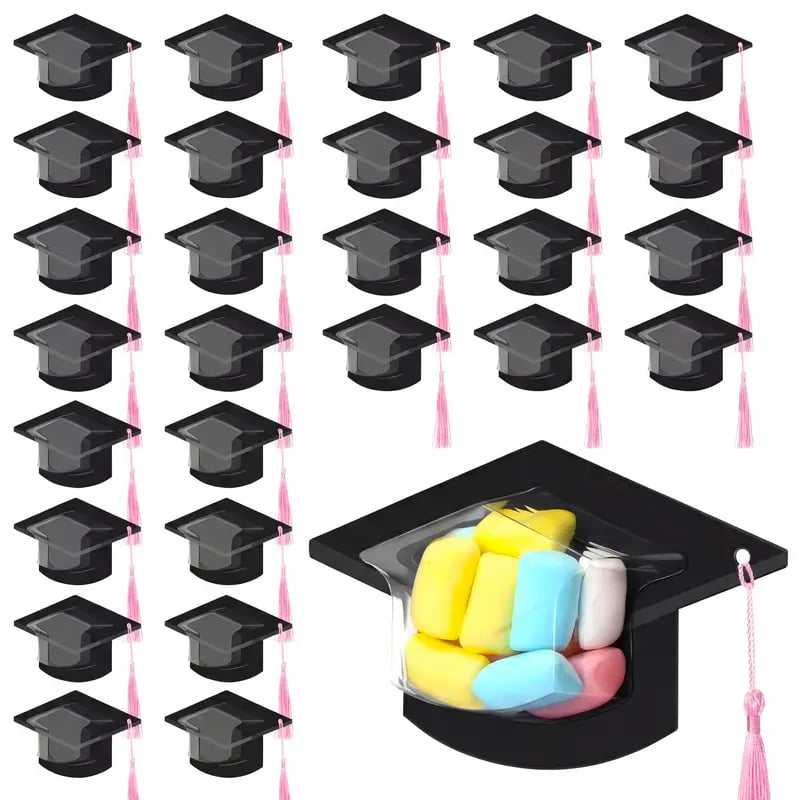 30-pack graduation cap candy cards, 2026 graduation candy dome greeting card gift with tassel chocolate box
