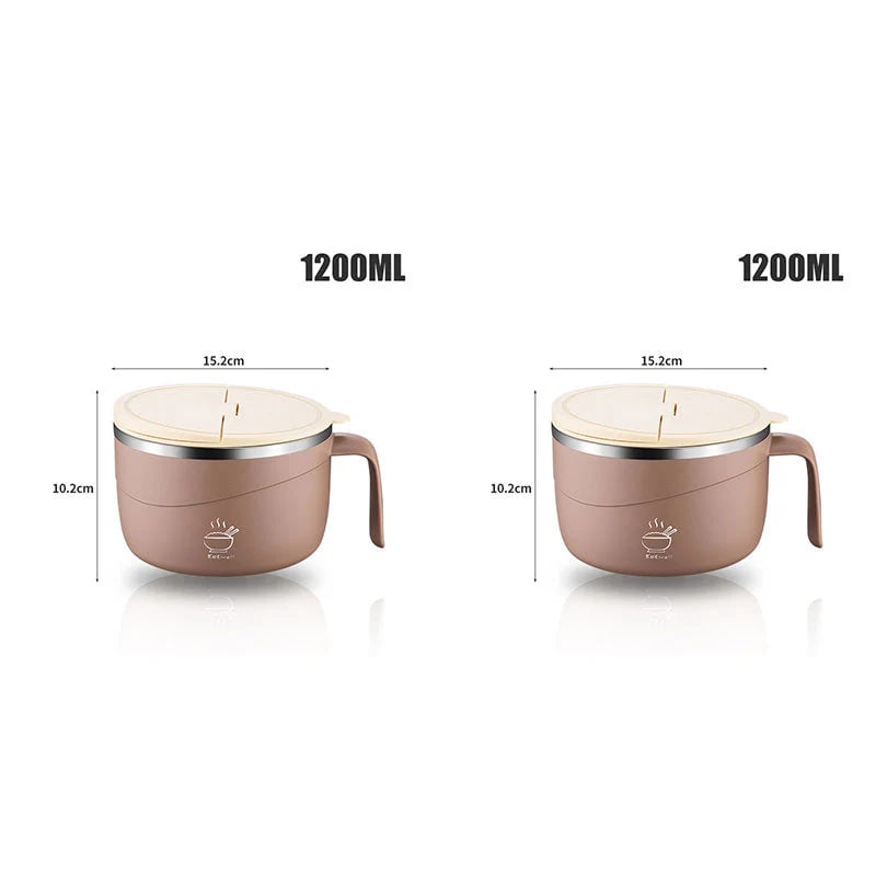 💕304 Stainless Steel Multi-Purpose Anti-Scald Large-Capacity Instant Noodle Bowl