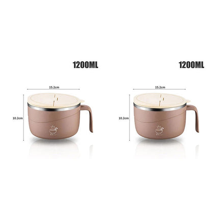 💕304 Stainless Steel Multi-Purpose Anti-Scald Large-Capacity Instant Noodle Bowl