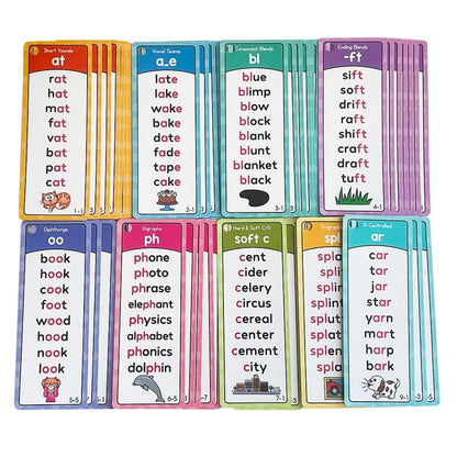 Phonics Word Cards 117 Sound Groups 900+ Rhyming Words Preschool English Discovery Joy