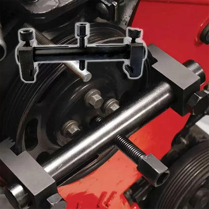 Adjustable Crankshaft & Power Steering Pump Pulley Removal Tool – Adjustable Puller with Ratchet Wrench